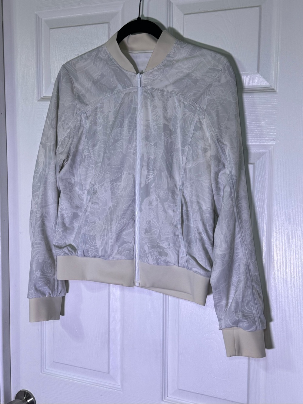 lululemon athletica Light Gray Patterned Bomber Jacket